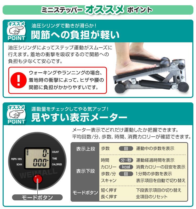 送料無料】ミニステッパー ダイエット器具 ステッパー 有酸素運動 上下ステップ運動 ダイエット フィットネス トレーニング 健康器具 踏み台昇降  シェイプアップ 下半身 美脚 コンパクト リハビリ 運動 ウォーキング WEIMALL ウェイモール - メルカリ