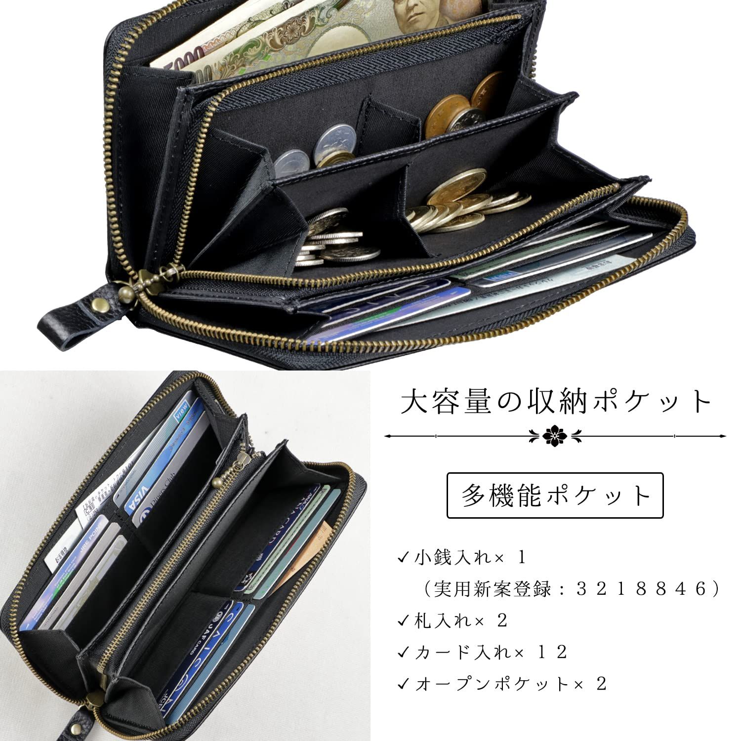  豊岡工房 財布 メンズ レディース 兼用 小銭が分けられる 小銭入れ 長財布 本革 グレー 3774-11 財布 キッズファッション小物