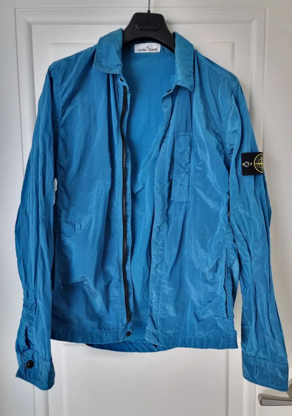 STONE  NYLON ナイロンプルオーバーシャツ 22SS ブラック コンフォートフィット オーバーシャツ チェスト