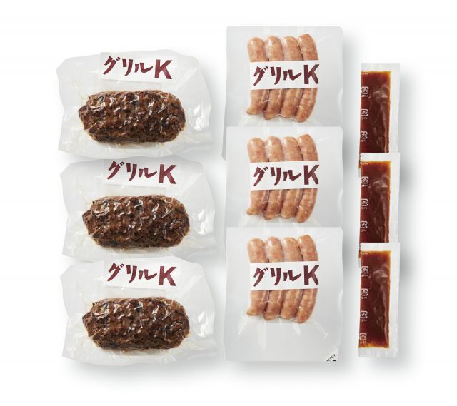 グリルK ハンバーグ 140g 3人前 と ソーセージ 100g 3人前 詰合せ