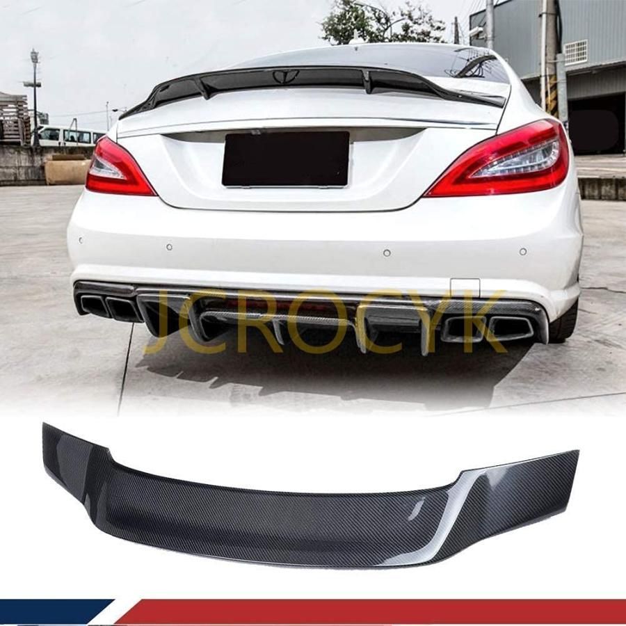 トランクアイレロン メルセデスW218CLSCLSクラスCLS220CLS 250 Cls350 CLS 400 Cls500Cls63Aセダン2012-2017カーボンファイバートランクカ