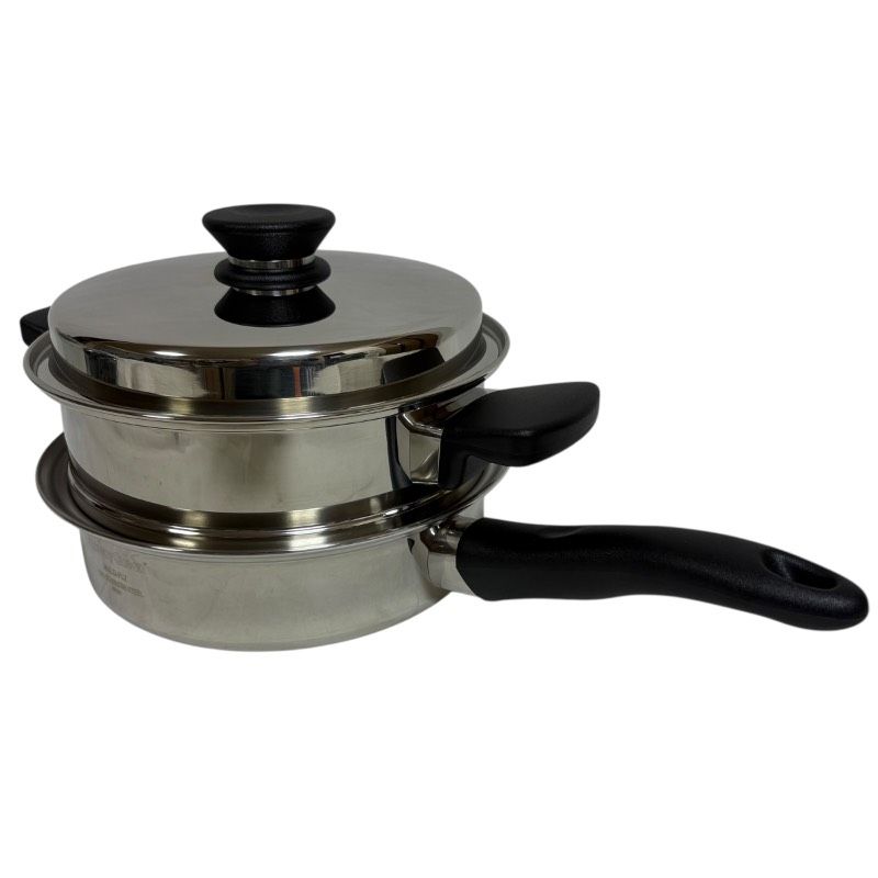 ♥ Amway Queen アムウェイクイーン 片手鍋 18|8 ステンレス 蓋 蒸し器付き ステンレススチール 鍋 日本アムウェイ キッチン用品 クックウェア