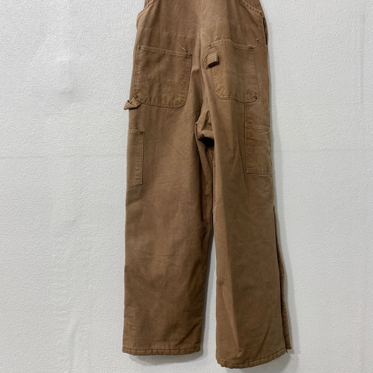 カーハート　オーバーオール　ブラウン　34 ダック Carhartt 中綿 ダック ダブルニー オーバーオール W34 ブラウン