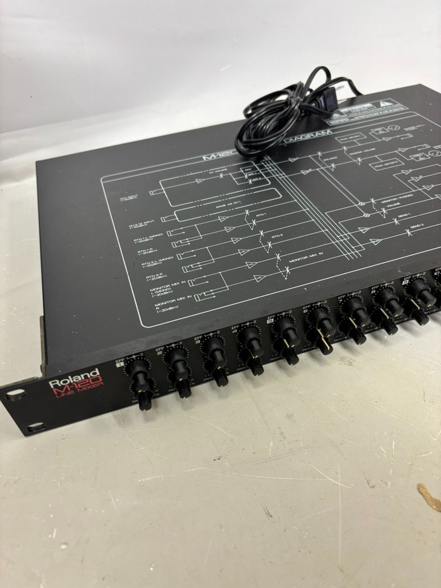Roland ローランド M-120 ラインミキサー 12ch ラックマウント 動作品】Roland M-120 ラインミキサー 12ch ラックマウント