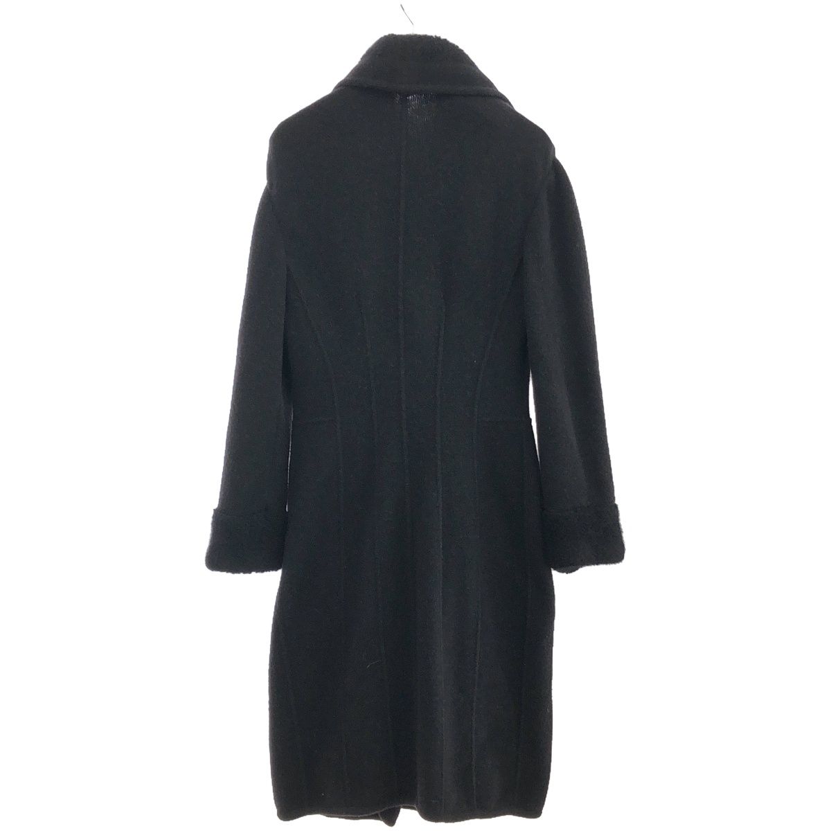 美品 エルマンノシェルヴィーノ ビーズ装飾 ファー付きダウンジャケット 40 美品 エルマンノシェルヴィーノ ビーズ装飾 ファー付きダウン