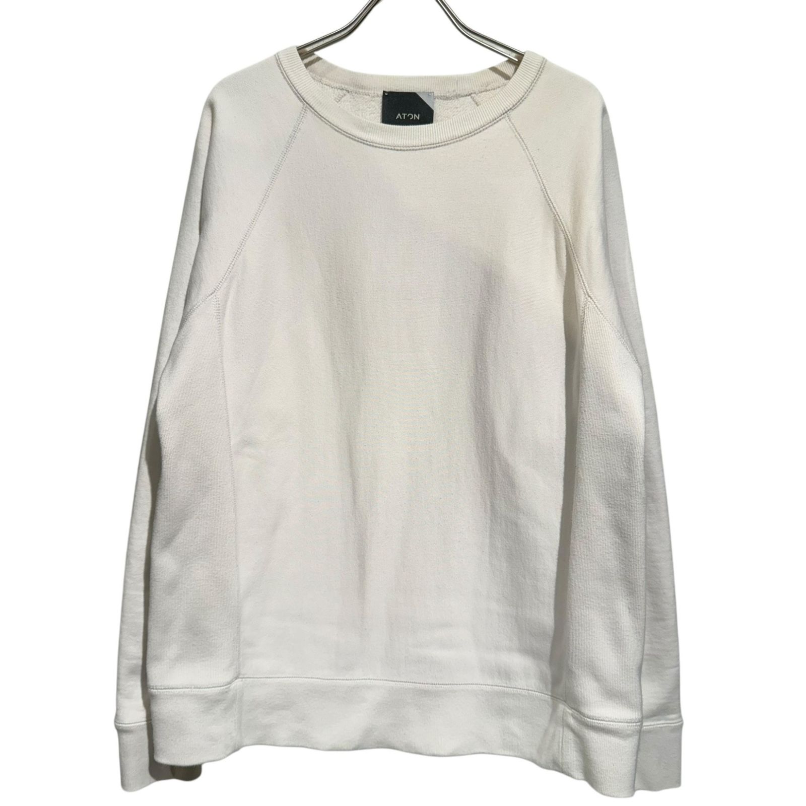 ATON (エイトン) ⑤ 6923088 スウェット メンズ ホワイト 04 (M