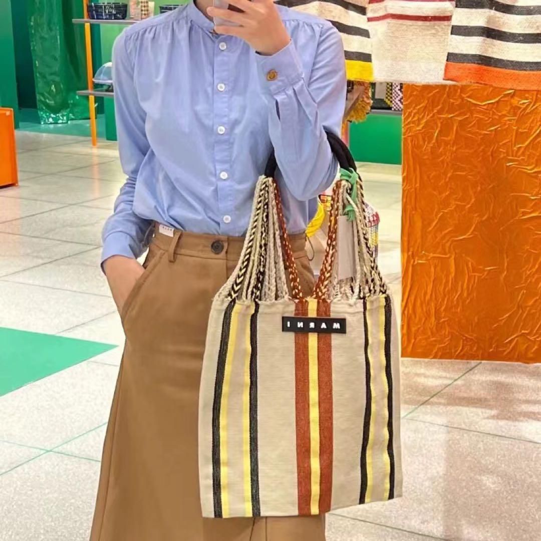 保存袋付き 極美品 マルニ フラワーカフェ トートバッグ マルチ