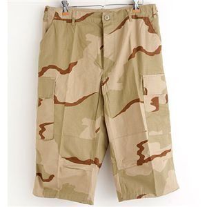 アメリカ軍 BDU クロップドカーゴパンツ 迷彩服パンツ Lサイズ リップストップ 3 デザート