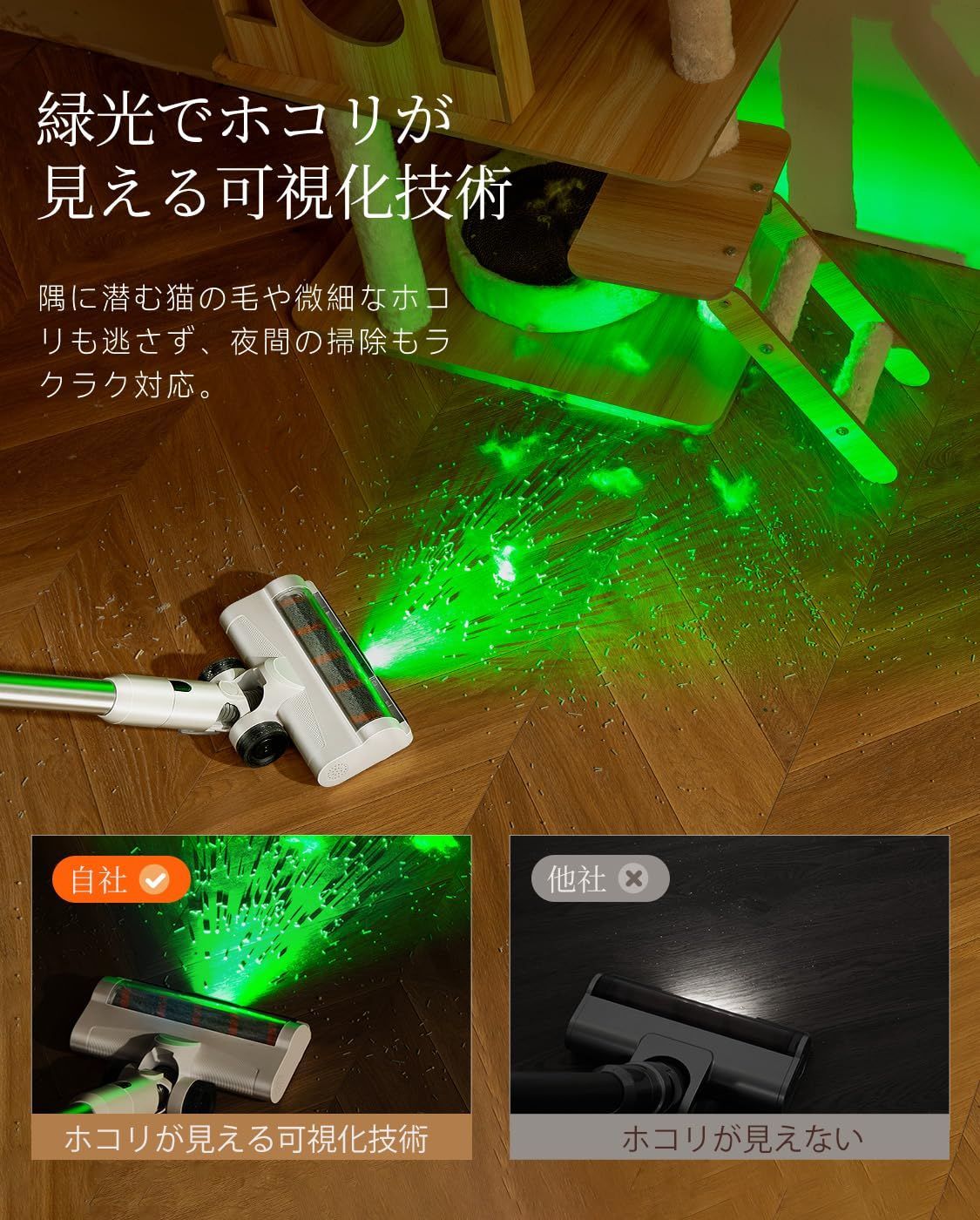 コードレス掃除機 業界初 生体模倣型除塵リング 自動ゴミ収集ドック