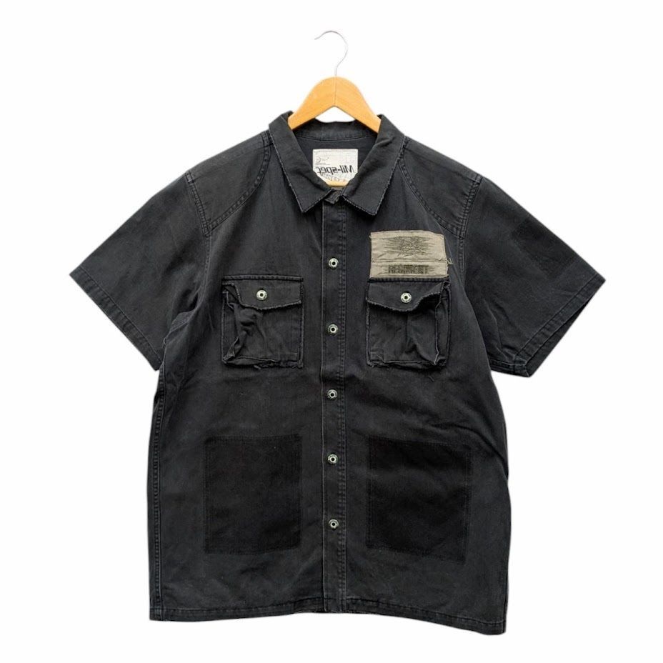 WTAPS ダブルタップス ミリタリー 半袖シャツ 黒 ブラック WTAPS ダブルタップス ミリタリー 半袖シャツ 黒 ブラック
