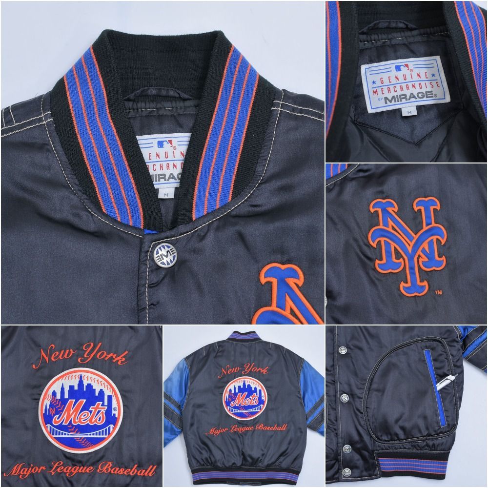 90s MIRAGE ミラージュ MLB ニューヨークメッツ ナイロンサテン