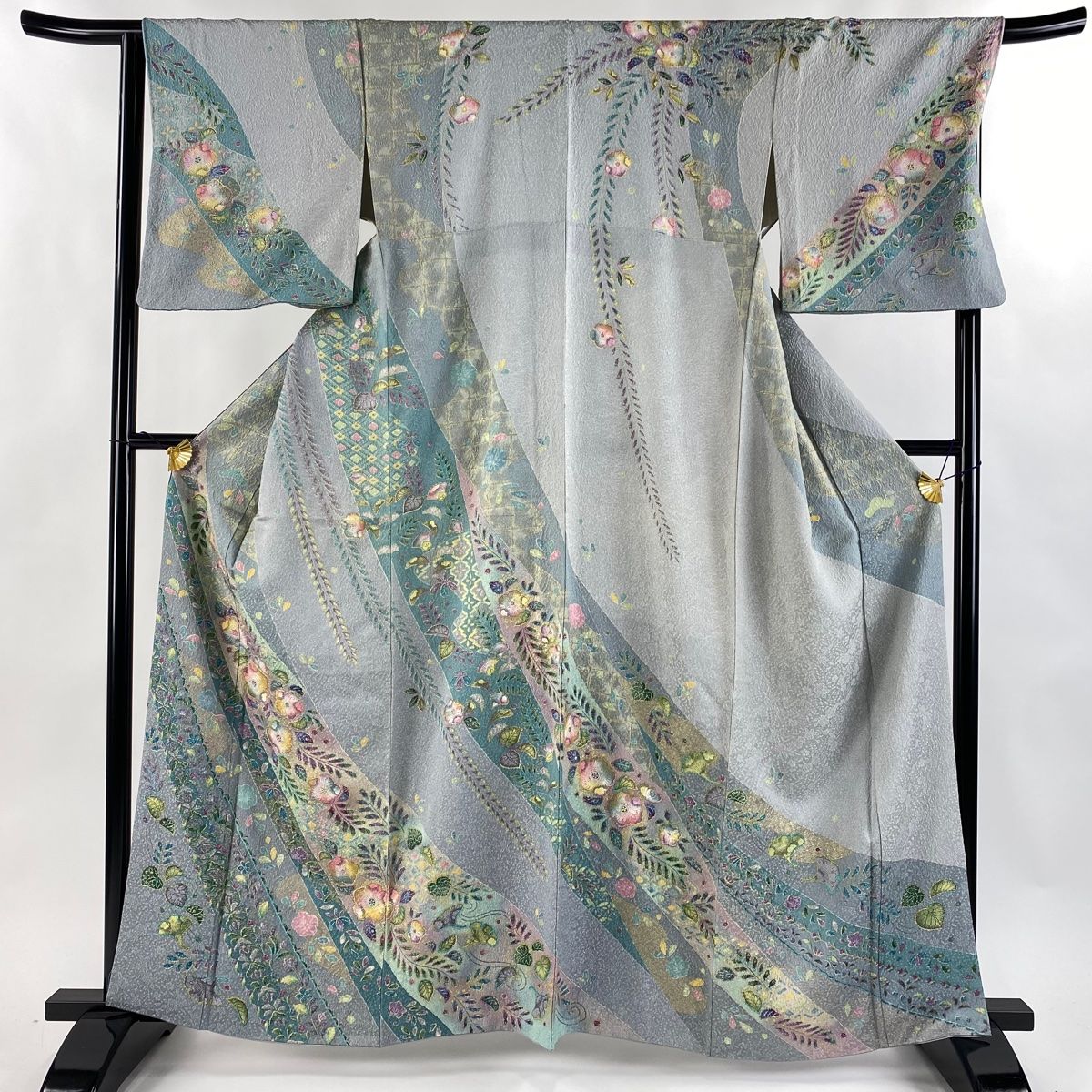 辻が花　極上　金彩　淡い緑系　多色　花柄 　辻ヶ花　訪問着 辻が花 極上 金彩 淡い緑系 多色 花柄 辻ヶ花 訪問着 特選