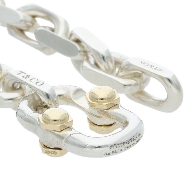 TIFFANY&Co. メイカーズ ナローチェーン コンビ ブレスレット SV925