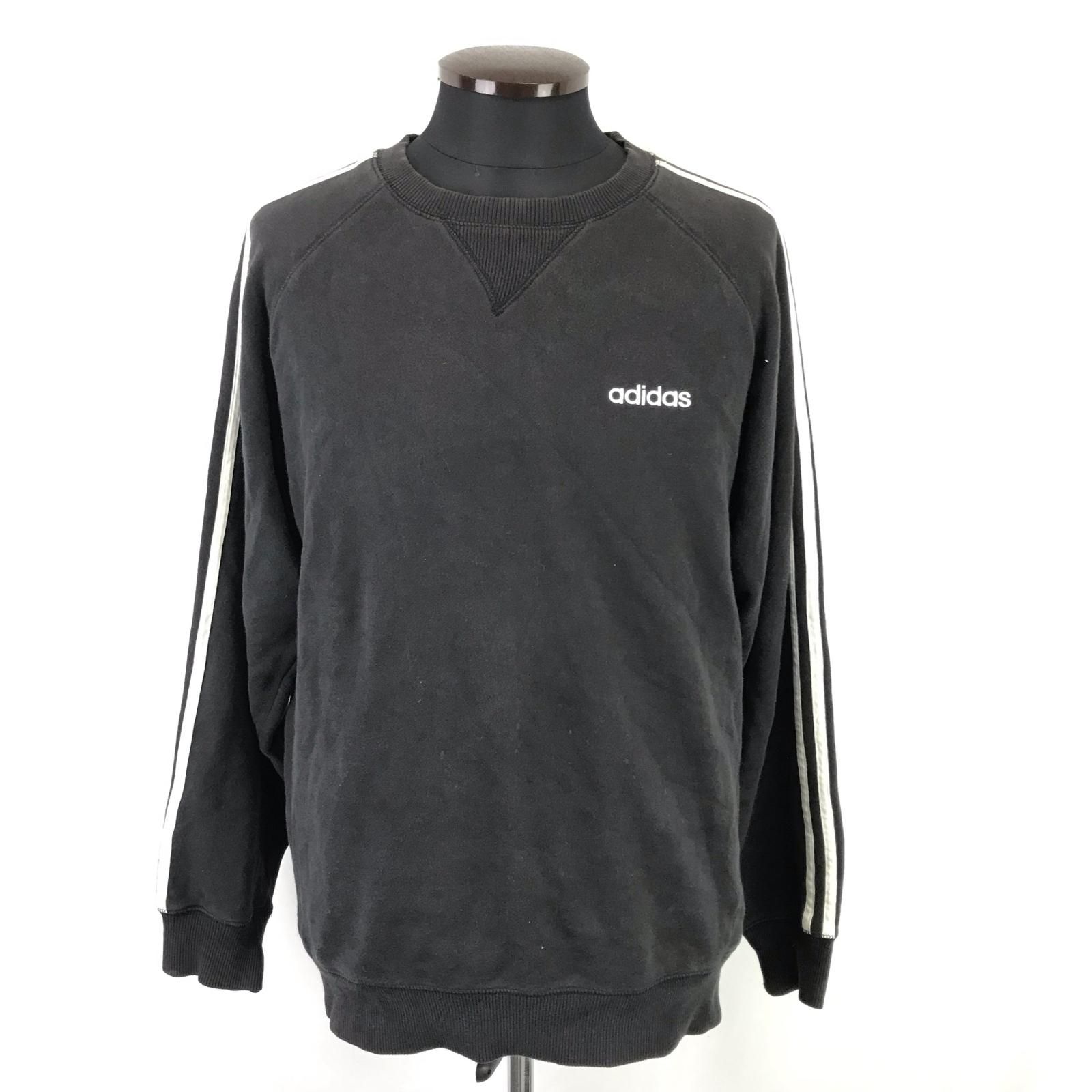 adidas【アディダス】前Vスウェットトレーナー【メンズL/黒/black 