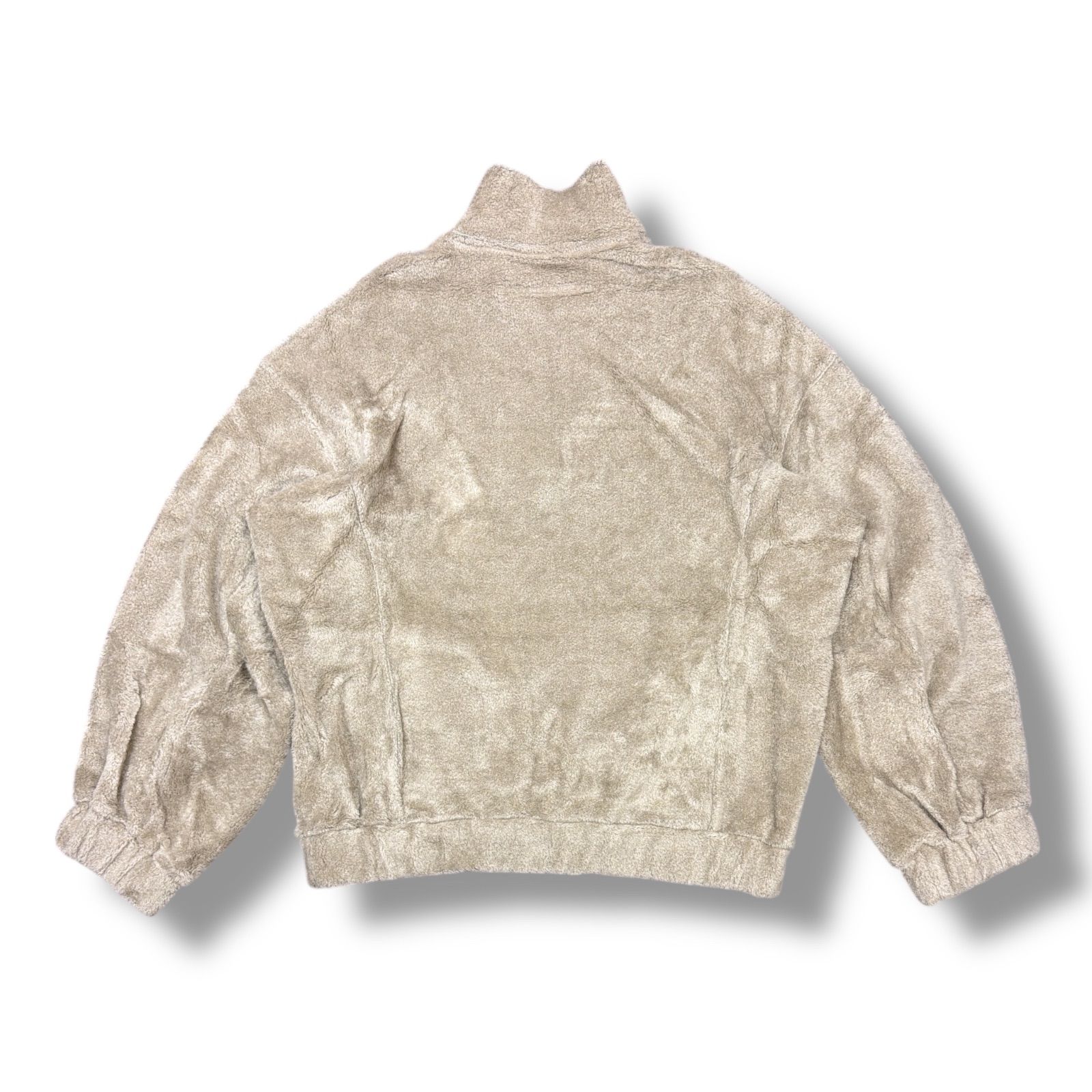 参考上代35200円 my beautiful landlet ハーフジップパイルプルオーバー フリースジャケット マイビューティフルランドレット WM12-TP242121 ライトグレー 1 99452A7