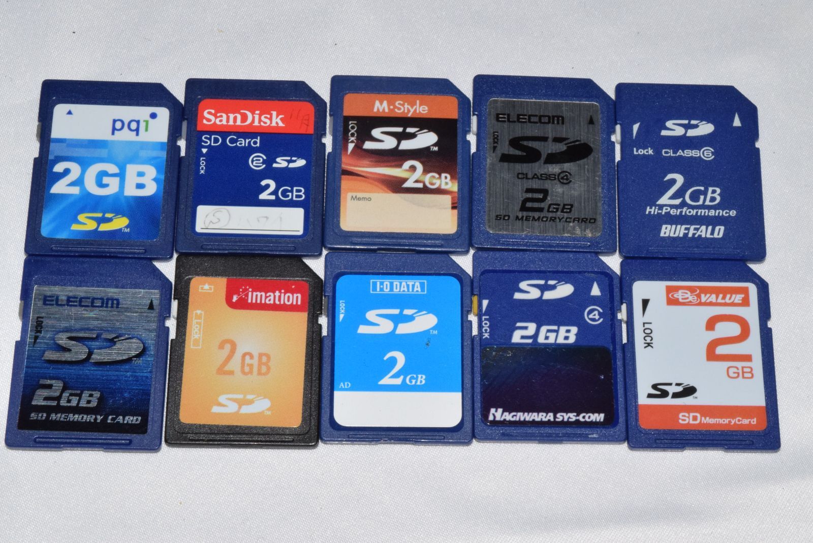 2GB SDカード 10枚セット まとめ売り メーカー色々 メモリー
