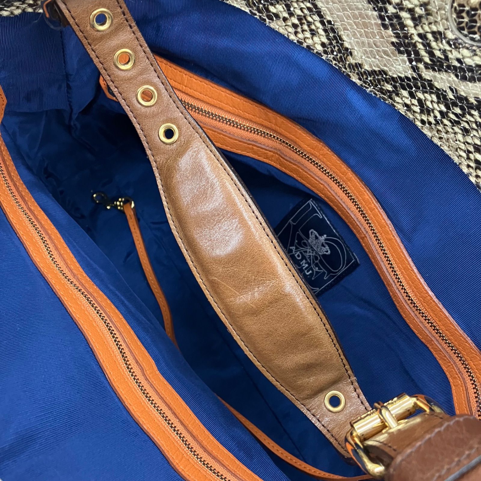 186000 ADMJ リアルパイソンベージュ トートバッグ - メルカリ 