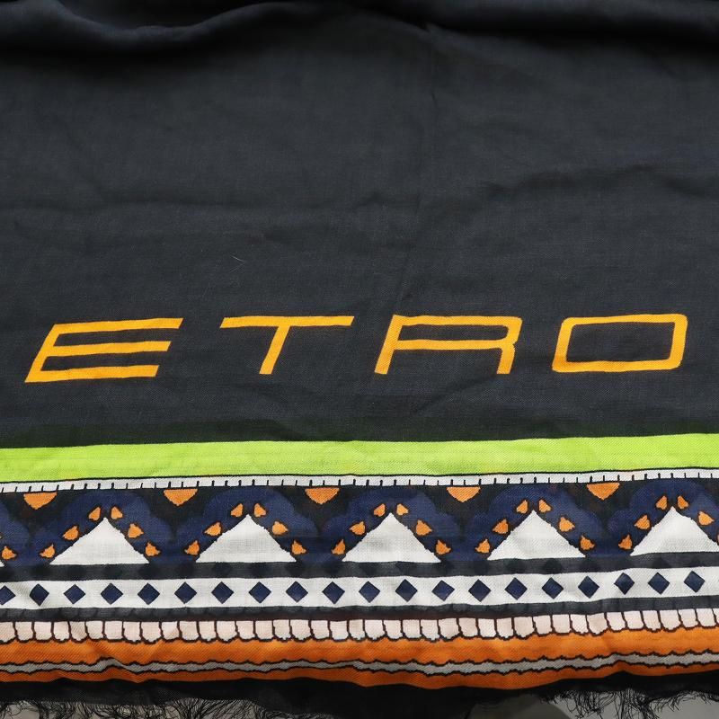 エトロ ETRO ストール フリンジ ペイズリー柄 モダール カシミヤ