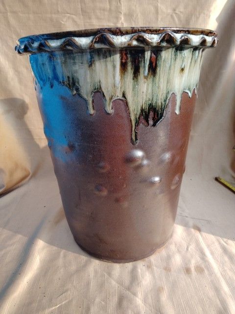 傘立て 瓶 コブコブのタラタラ 30x36cm 小石原焼 手書き 印も 手書き