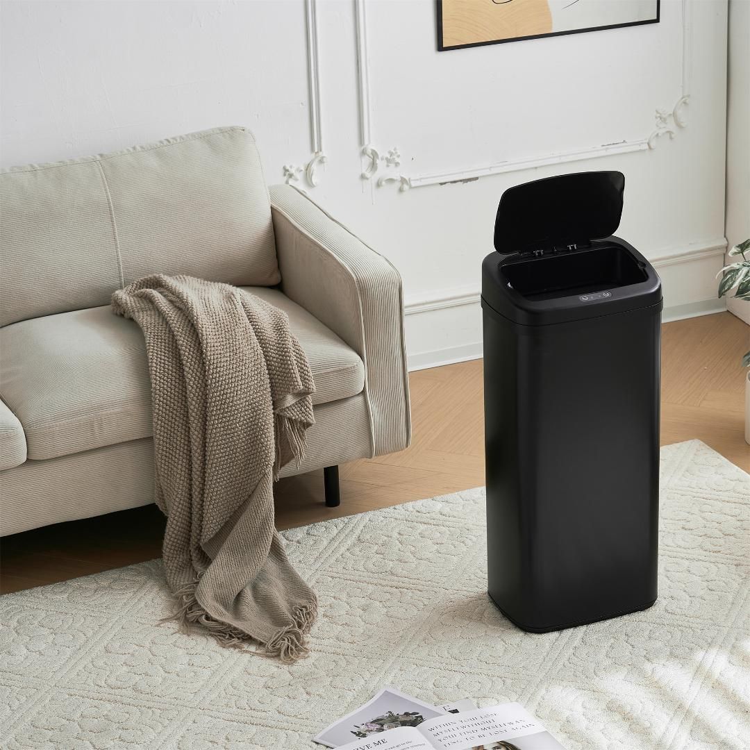 【2個セット】【人気商品】センサー全自動開閉式 ゴミ箱 大容量45L ブラック yew1