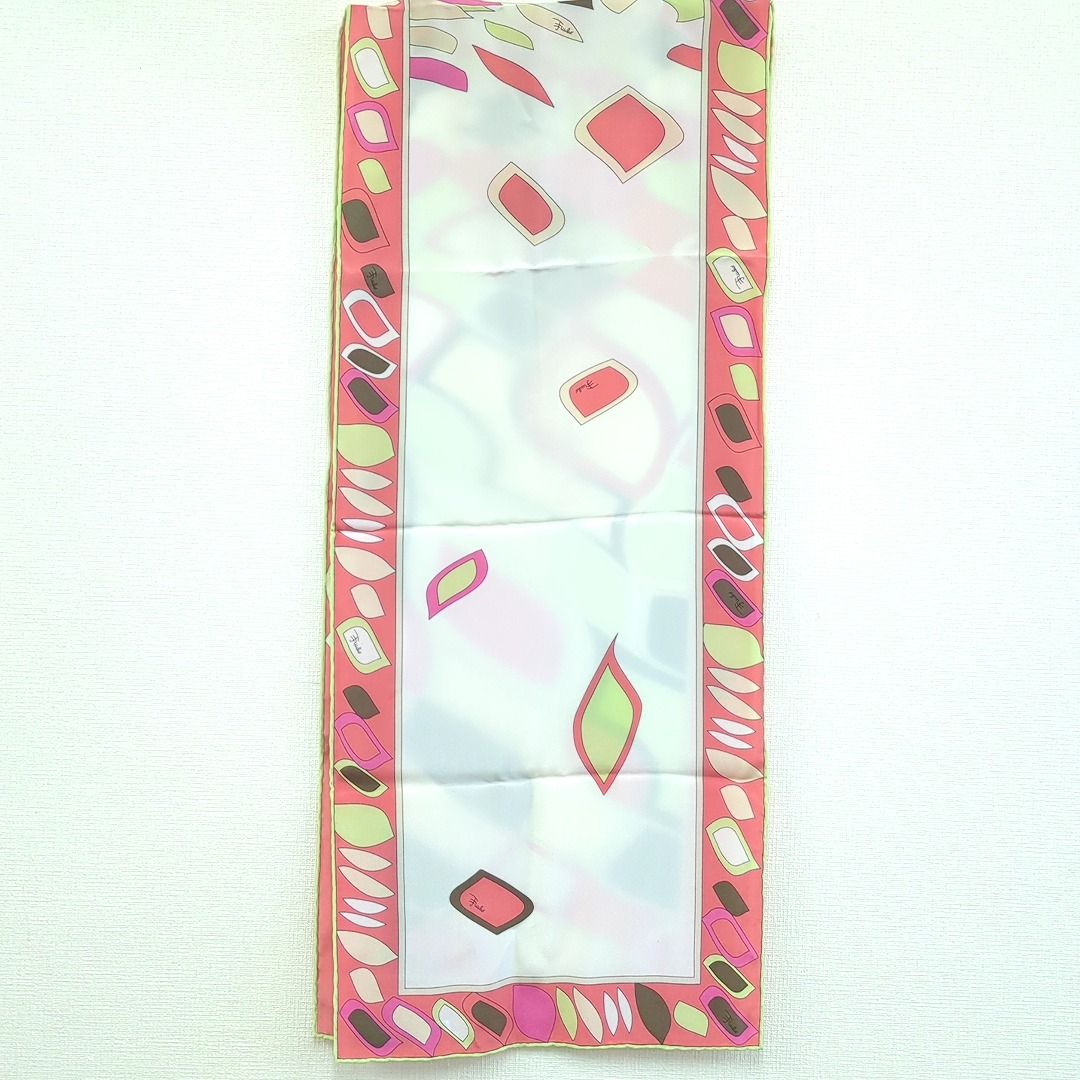 エミリオプッチ 100% スカーフ ピンク ブラウン ベジュー イタリア製 エミリオプッチ 100% スカーフ ピンク ブラウン ベジュー