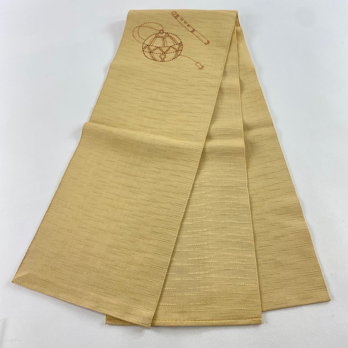 平和屋着物＊夏物 絽綴れ 八寸名古屋帯 駒刺繍 花絵皿文 金銀糸 正絹