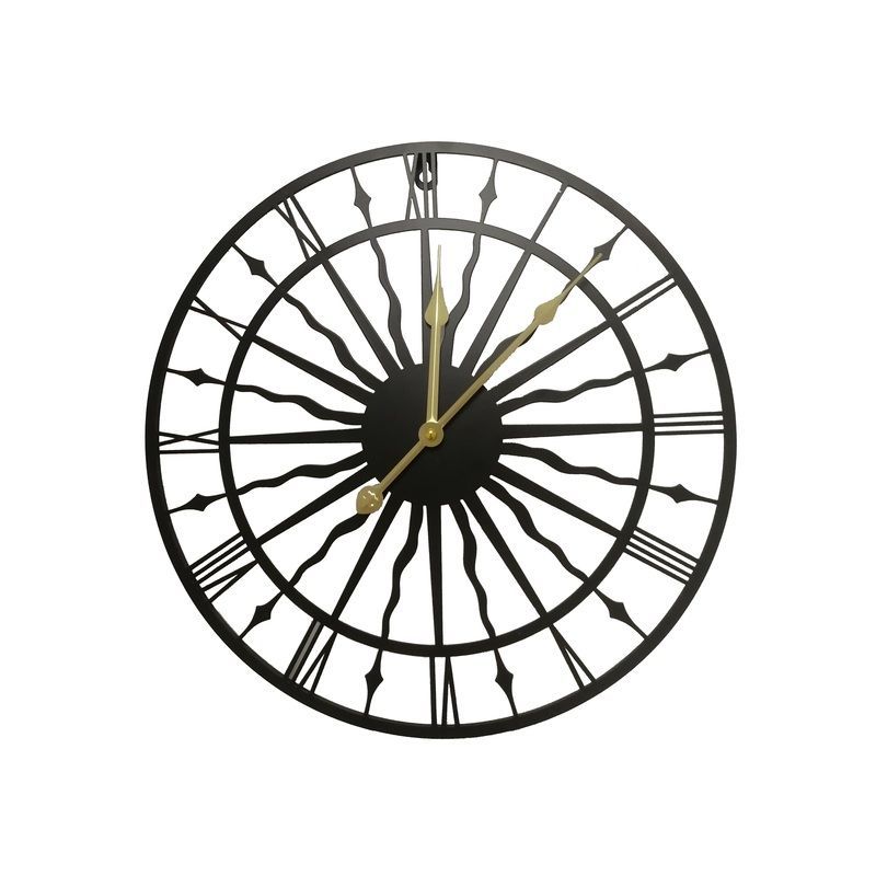 壁掛け 時計 太陽 スタイリッシュ アナログ おしゃれ かわいい インテリア 掛け時計 ウォール アート クロック ブラック ゴールド 4-7