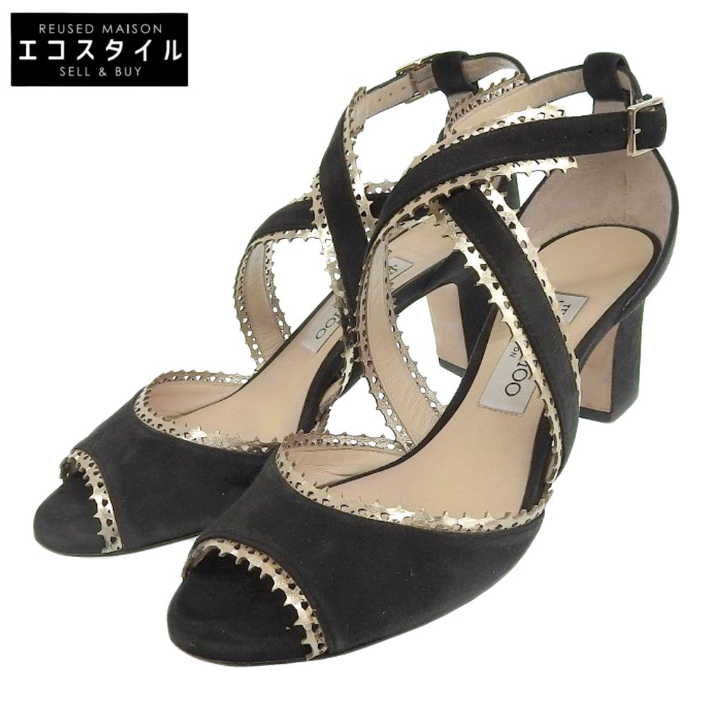 JIMMY CHOO ジミーチュウ CARRIE65 ヒールサンダル レディース スエード ブラック 36 1|2 36.5