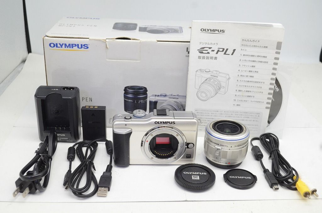 訳あり品 OLYMPUS PEN Lite E-PL1 M.ZUIKO DIGITAL 14-42mm レンズキット ミラーレス一眼 ゴールド 元 251003q