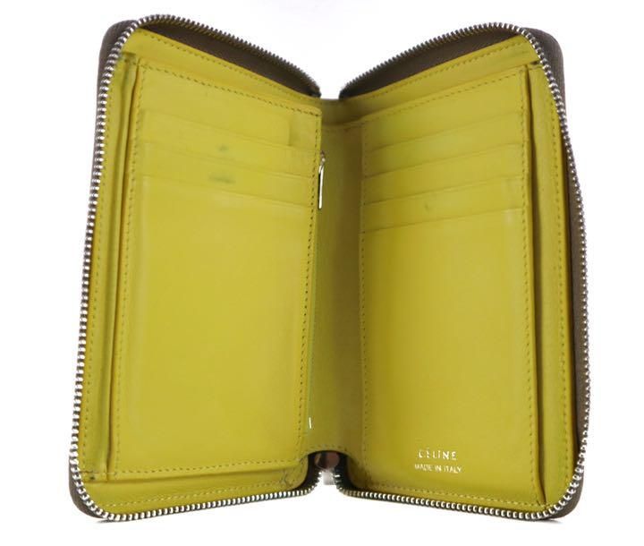 CELINE セリーヌ コンパクト財布 ミディアム ジップ イエロー CELINE セリーヌ コンパクト財布 ミディアム ジップ イエロー