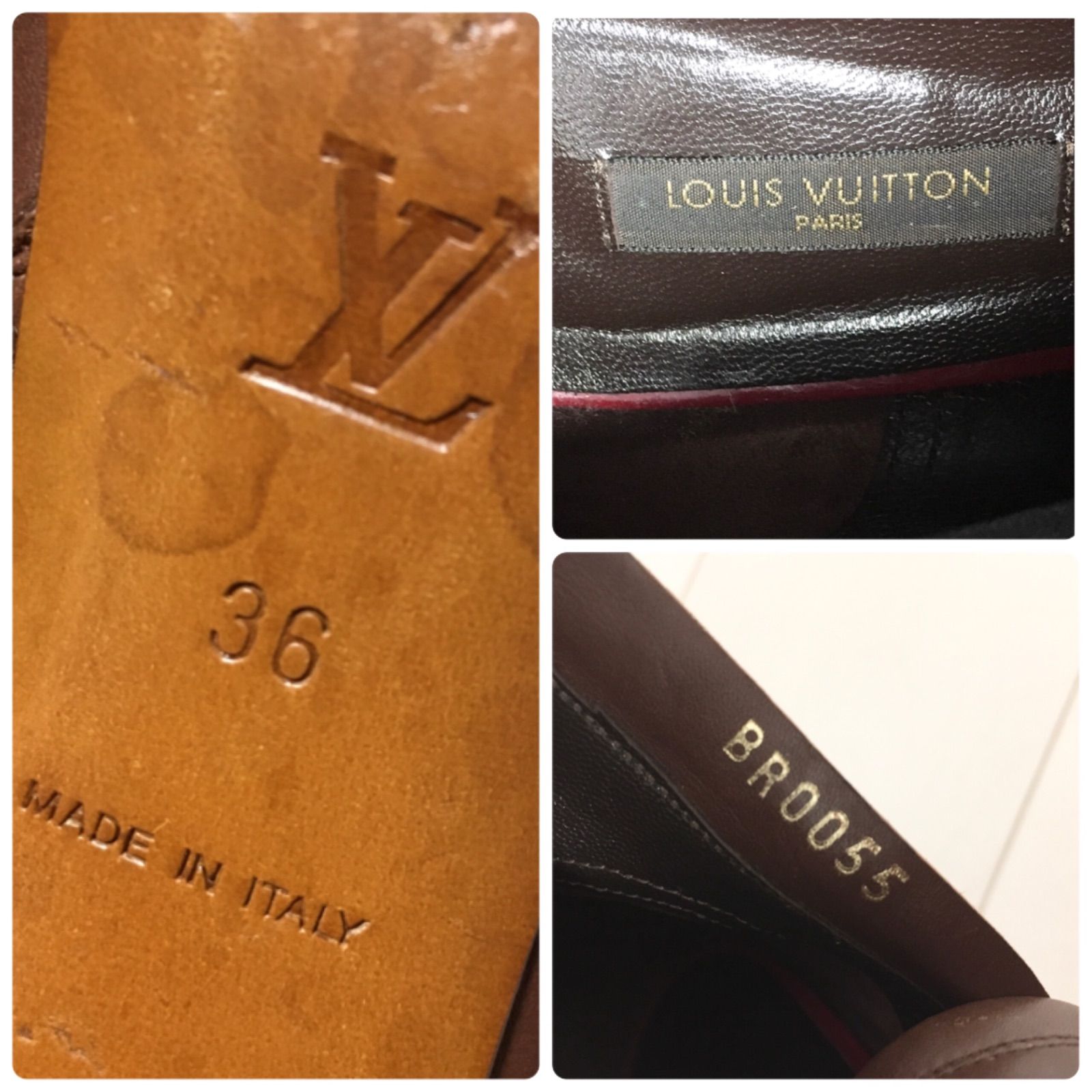 ルイヴィトン 美品 オールレザーロングブーツ 36 ルイヴィトン LOUIS VUITTON ロングブーツ ブラウン レザー 36