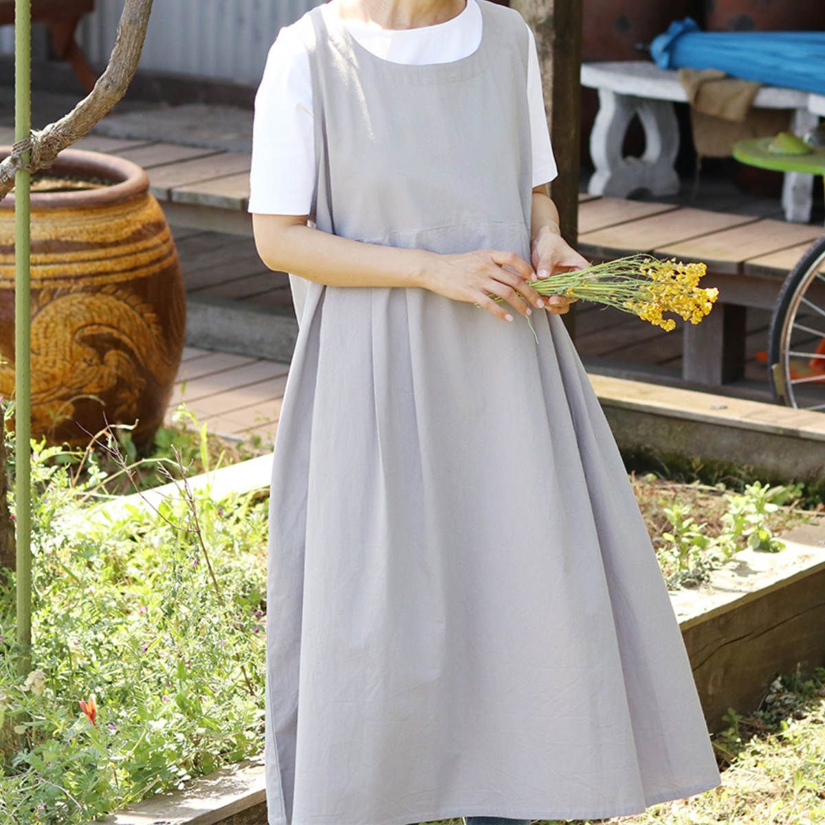 WILLIAMS-SONOMA エプロン ベージュ 未使用に近い ウィリアムズソノマ