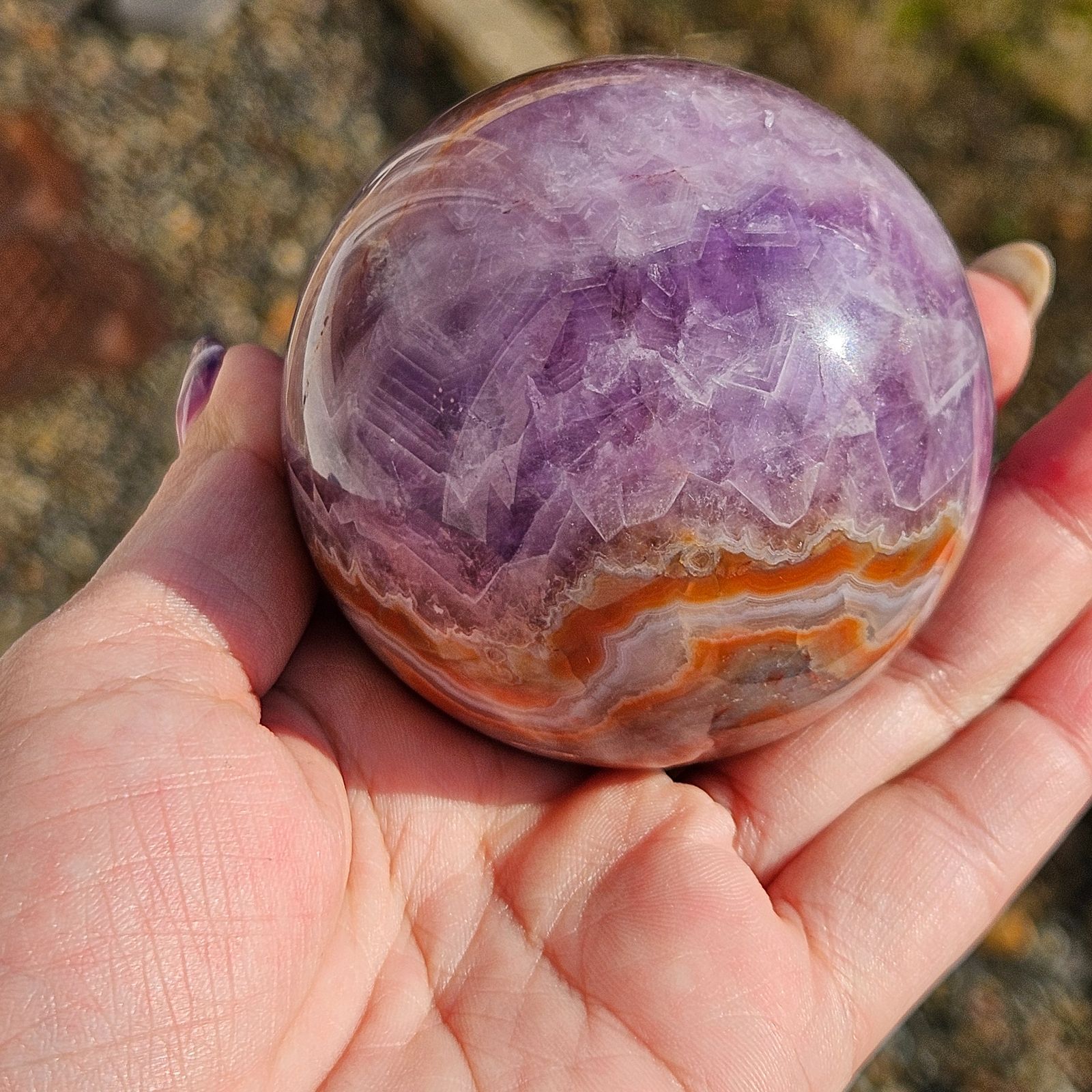 アメジストwithメキシカン クレイジー レース アゲートぷっくり ハート