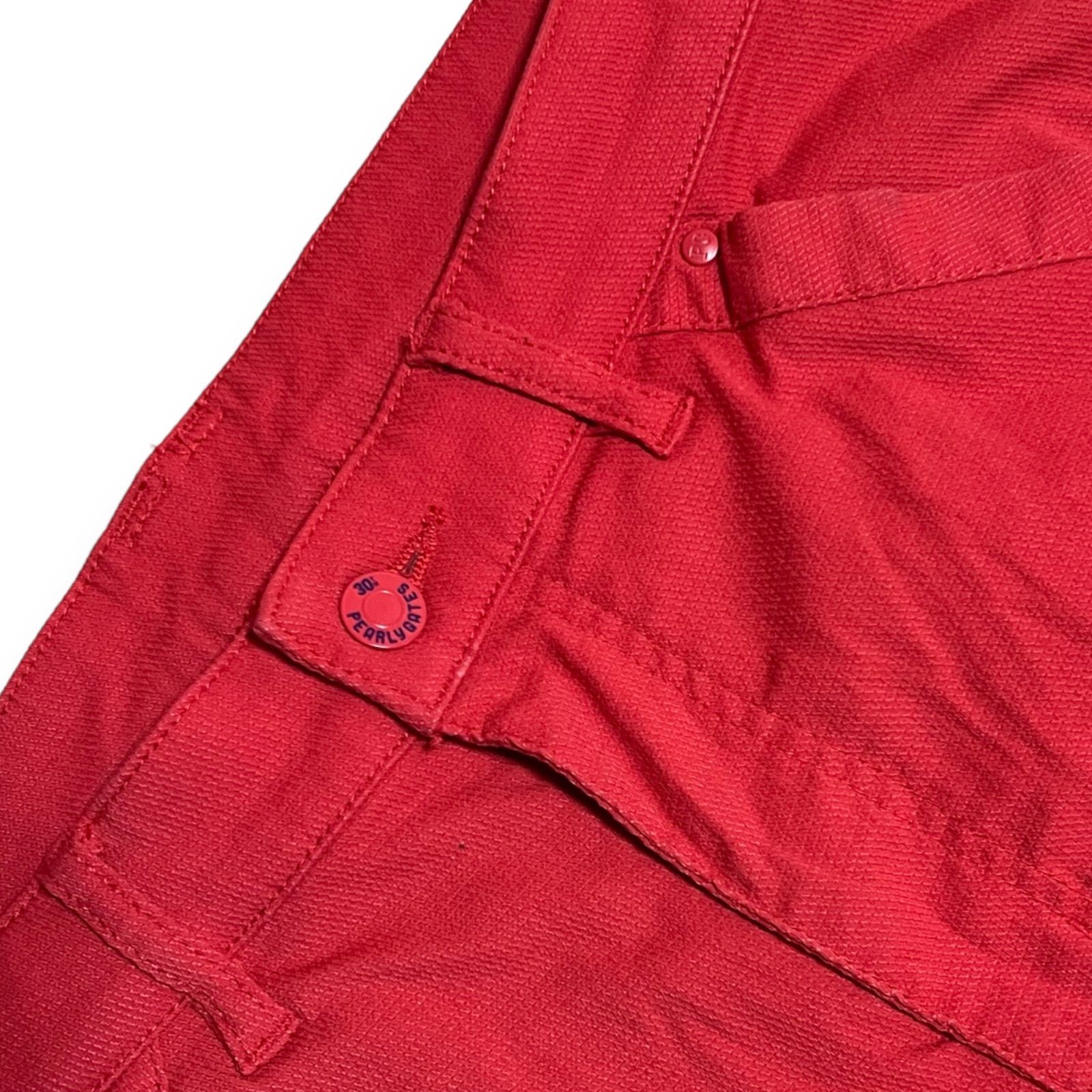 メンズ 美品 PEARLY GATES ロングパンツ サイズ5 ピンク レッド