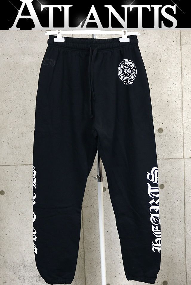 CHROME HEARTS 銀座店 クロムハーツ オールドイングリッシュ ホースシュー スウェットパンツ メンズ SV925 size L 黒 100737