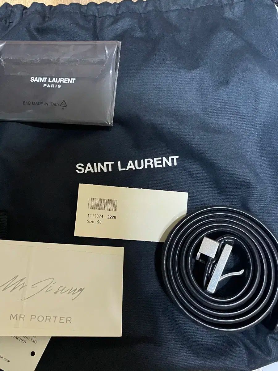 SAINT LAURENT サンローラン スウェード ロゴ ベルト 90size