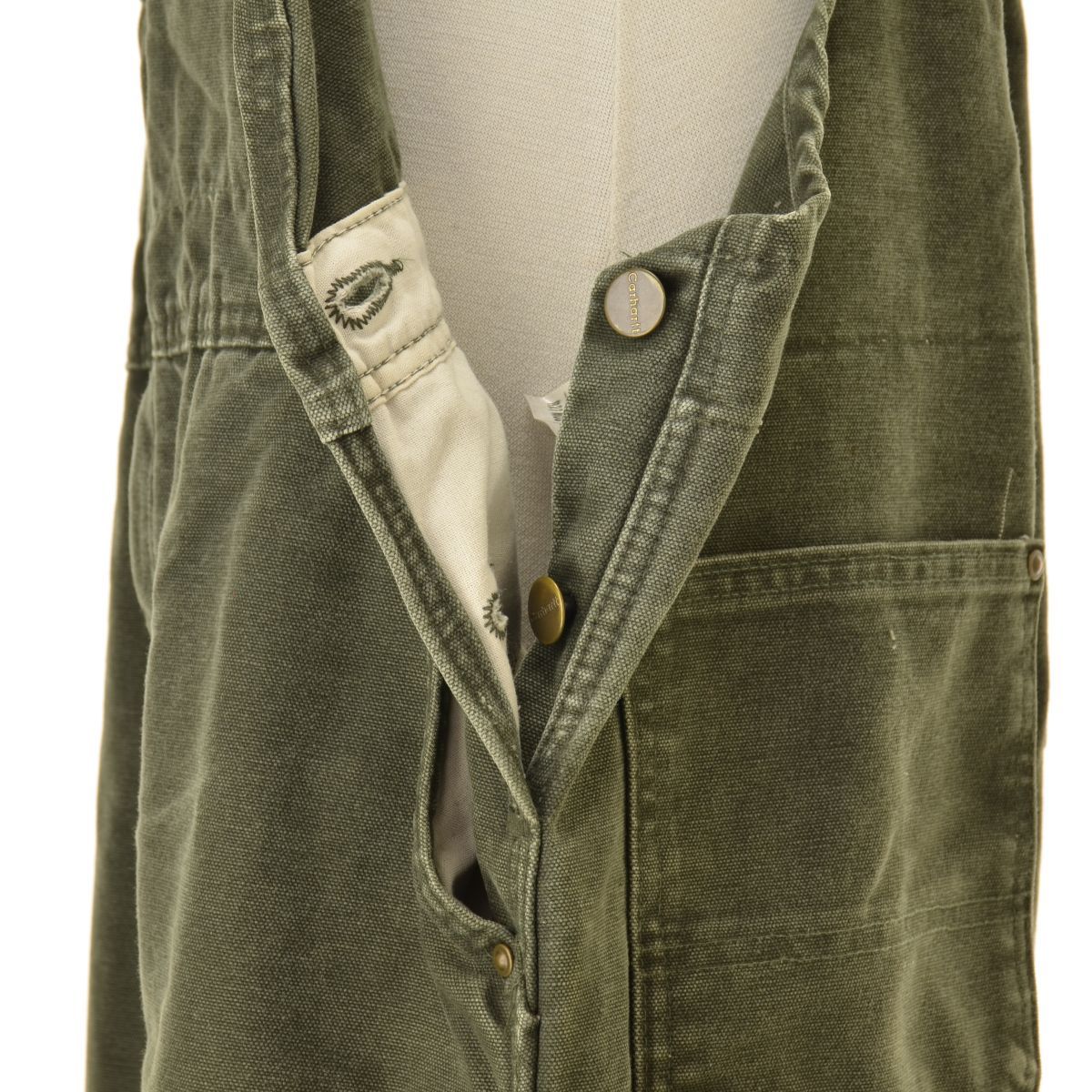雰囲気系 Carhartt R27 ダック地 オーバーオール ダブルニー W36 ダブルニー オーバーオール Carhartt カーハート carhartt サイド