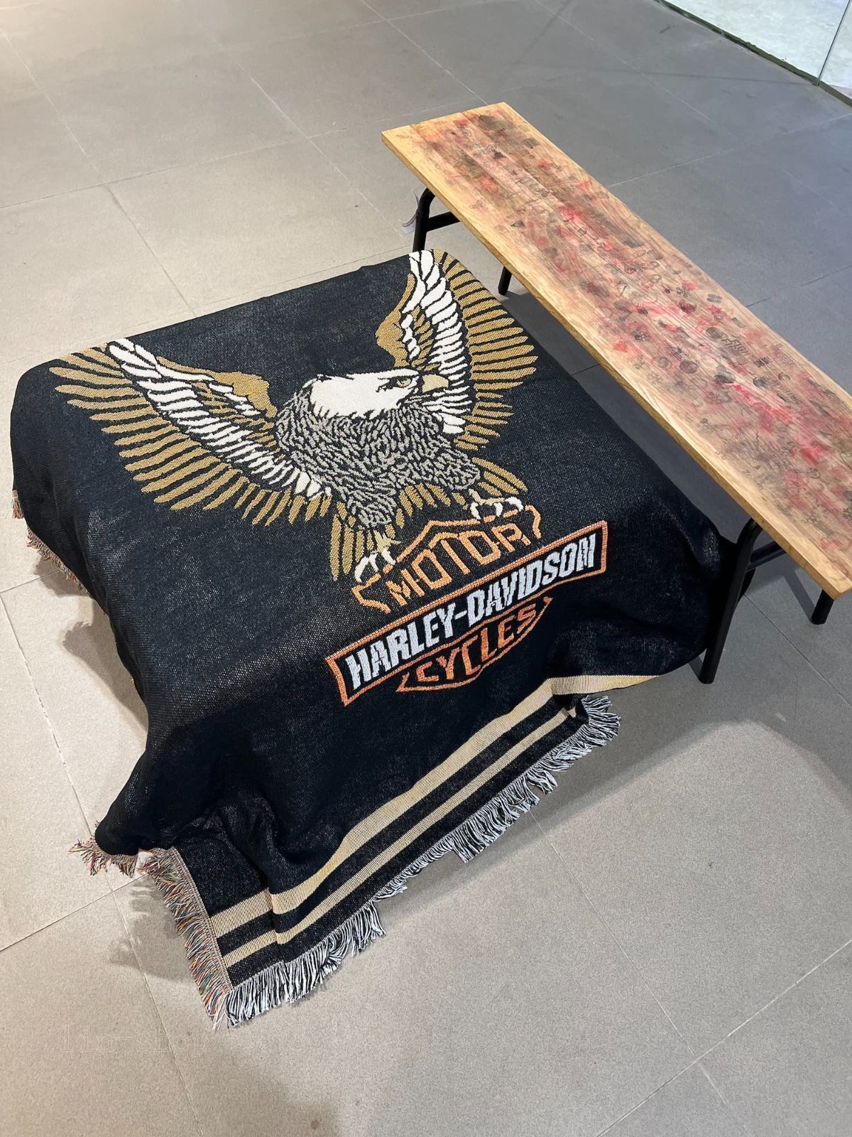 ハーレー　チョッパー　ブランケット　マルチカバー　ラグ　140x115 ハーレー チョッパー ブランケット マルチカバー ラグ 140x115