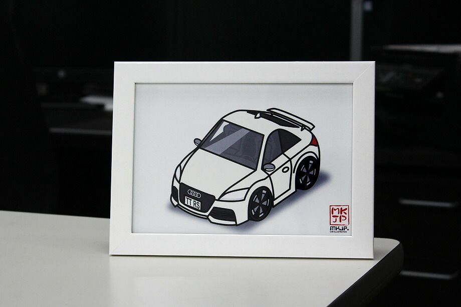 イラスト見本です 車種別ボディカラーが選べるフレーム付きA5イラスト【ナンバー入れ可