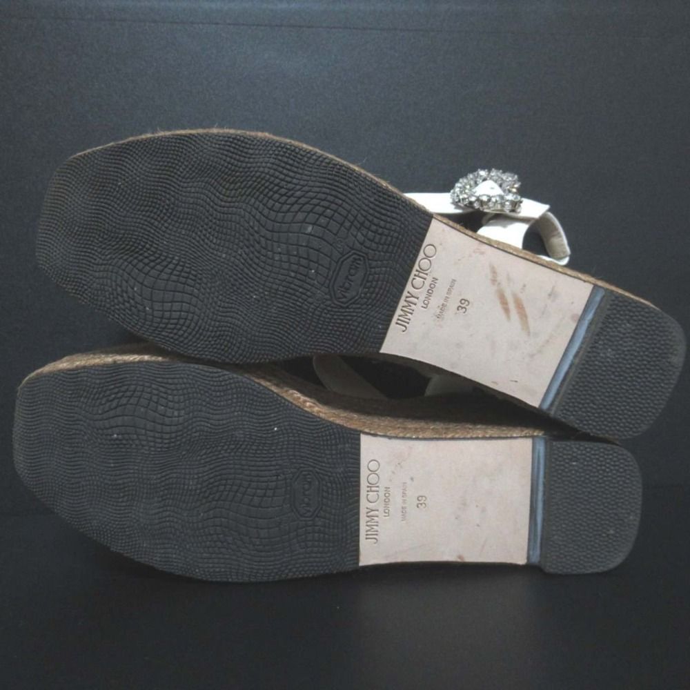 美品 JIMMY CHOO ジミーチュウ Mirabelle 70mm レザー ビジュー  