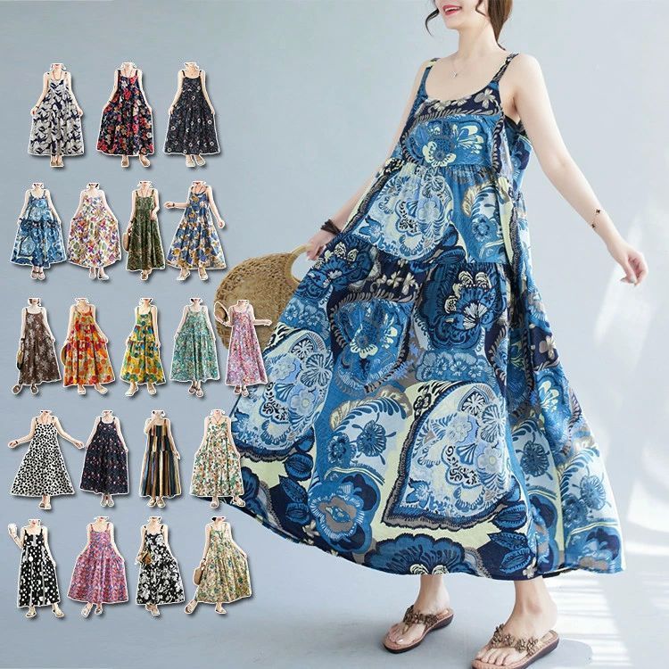 フロントギャザー 花柄キャミワンピセット 。可 zeg3v115848 pumpkin