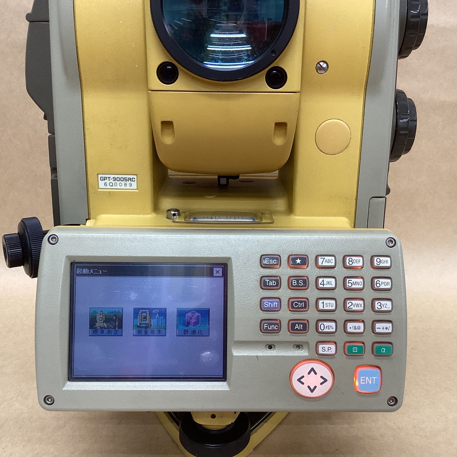 TOPCON トプコン 測量機 自動視準パルストータルステーション GPT-9005AC 片側の液晶割れ有り 箱足穴有り