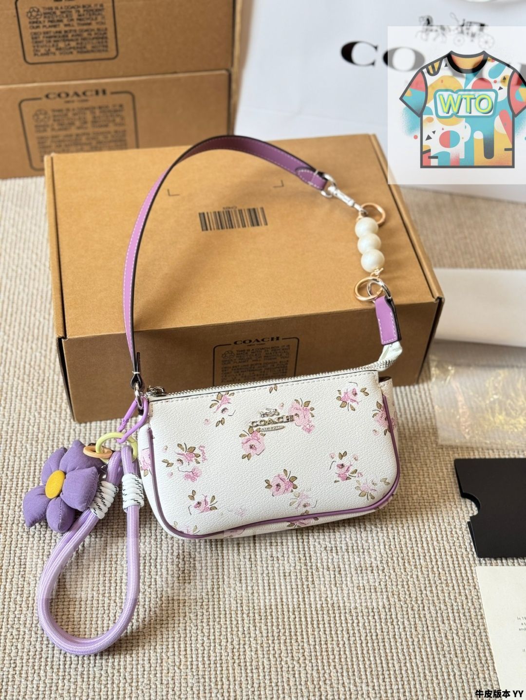 【新品・未使用】COACH ノリータ19 ボードウォーク ミニバック ポーチ コーチ COACH コーチ ポーチ COACH アウトレット シグネチャー