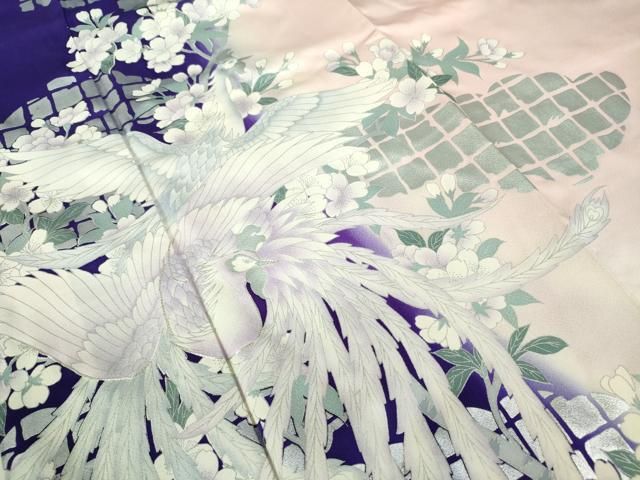振袖 オンワードお誂え 正絹 乱菊 金駒刺繍 菱紋 広衿 袷 着物T-2457 平和屋着物□豪華振袖 駒刺繍 総刺繍 吉祥花文 金彩 正絹 逸品