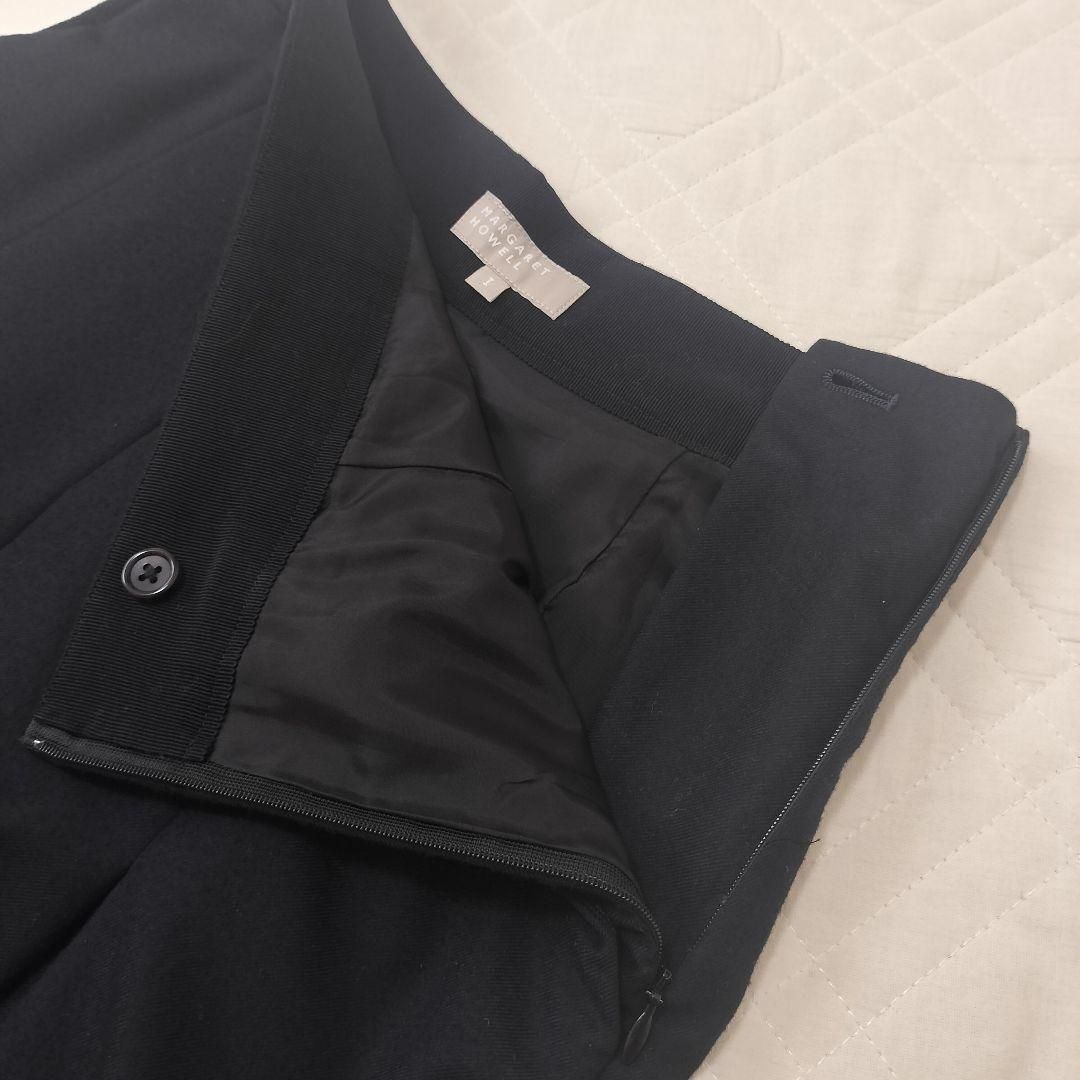 MARGARET HOWELL マーガレットハウエル ウールフランネル プリーツ