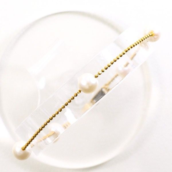K18YG ブレスレット bracelet パール 真珠 総重量約1.9g 約18cm