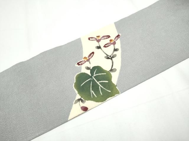 草花文 鬼しぼ縮緬