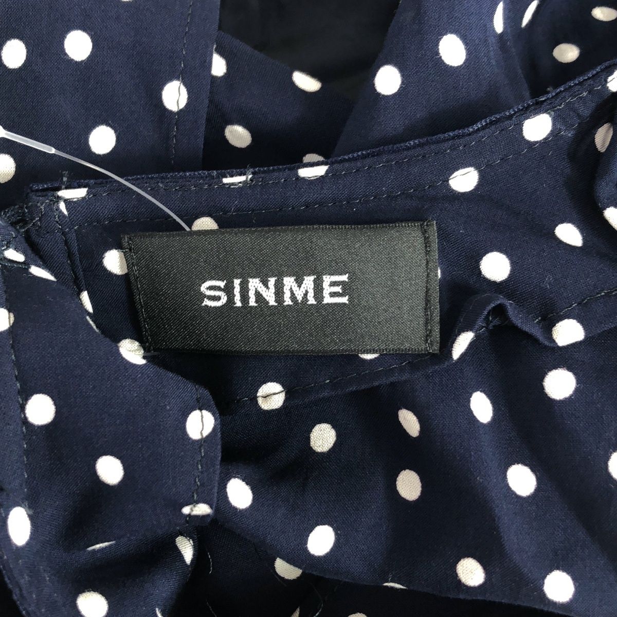 SINME シンメ ポルカドットレーヨンドレスワンピース K10-2 ネイビー S