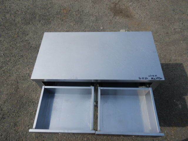 中古】業務用 ステンレス 扉付き 作業台 調理台 W90 D60 H80cm
