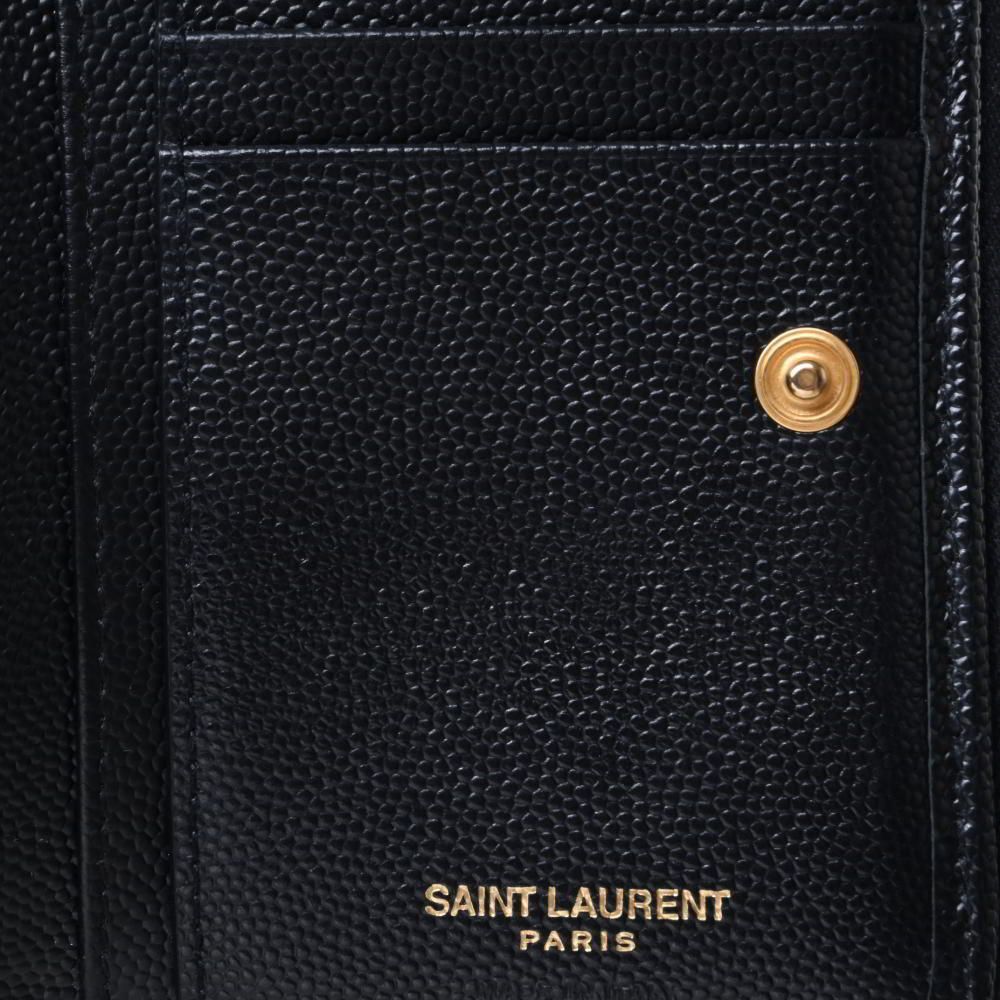 Saint Laurent Paris エンボスレザーコンパクトウォレット 財布